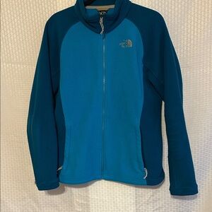 #860 The North Face Two-Tone Teal/Blue Full-Zip Fleece Jacket